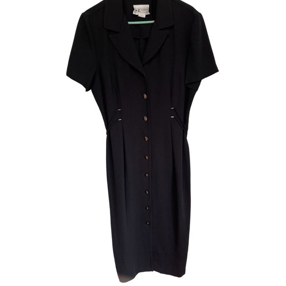 SL Fashions Dresses & Skirts - Vintage 90s SL Fashions Black Classic Midi Dress Womens Size 16